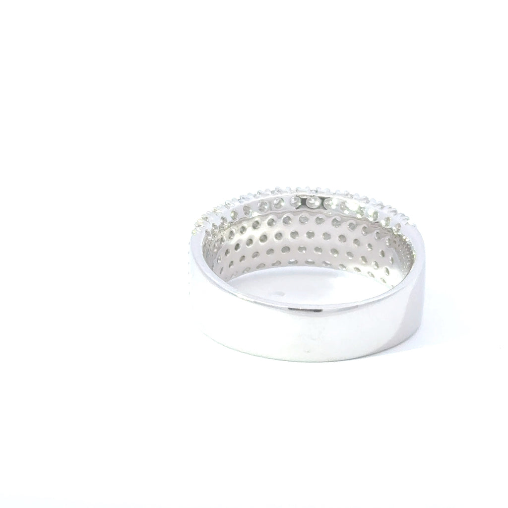 Platinum Diamond 5 Row Half Eternity Ring