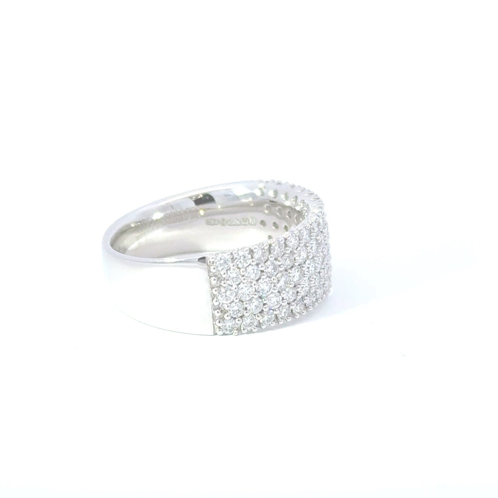 Platinum Diamond 5 Row Half Eternity Ring