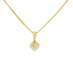 18ct Yellow Gold Princess Cut Diamond Necklace