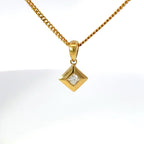 18ct Yellow Gold Princess Cut Diamond Necklace