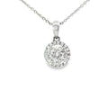 Halskette aus 18 Karat Weißgold mit Diamant-Halo