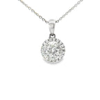 18ct White Gold Diamond Halo Necklace
