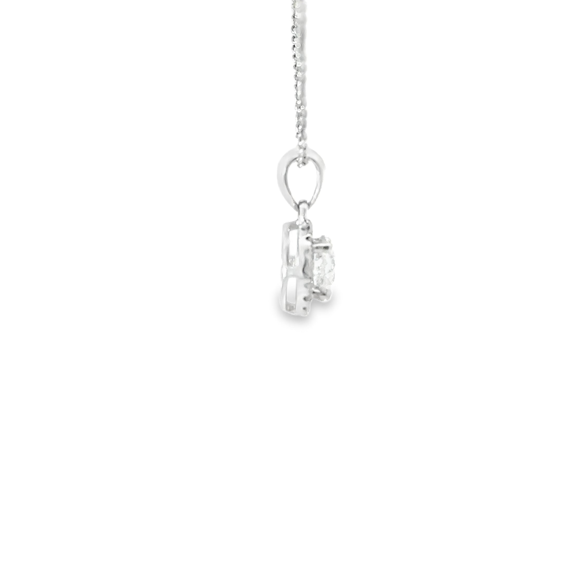 18ct White Gold Diamond Halo Necklace