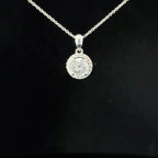 18ct White Gold Diamond Halo Necklace