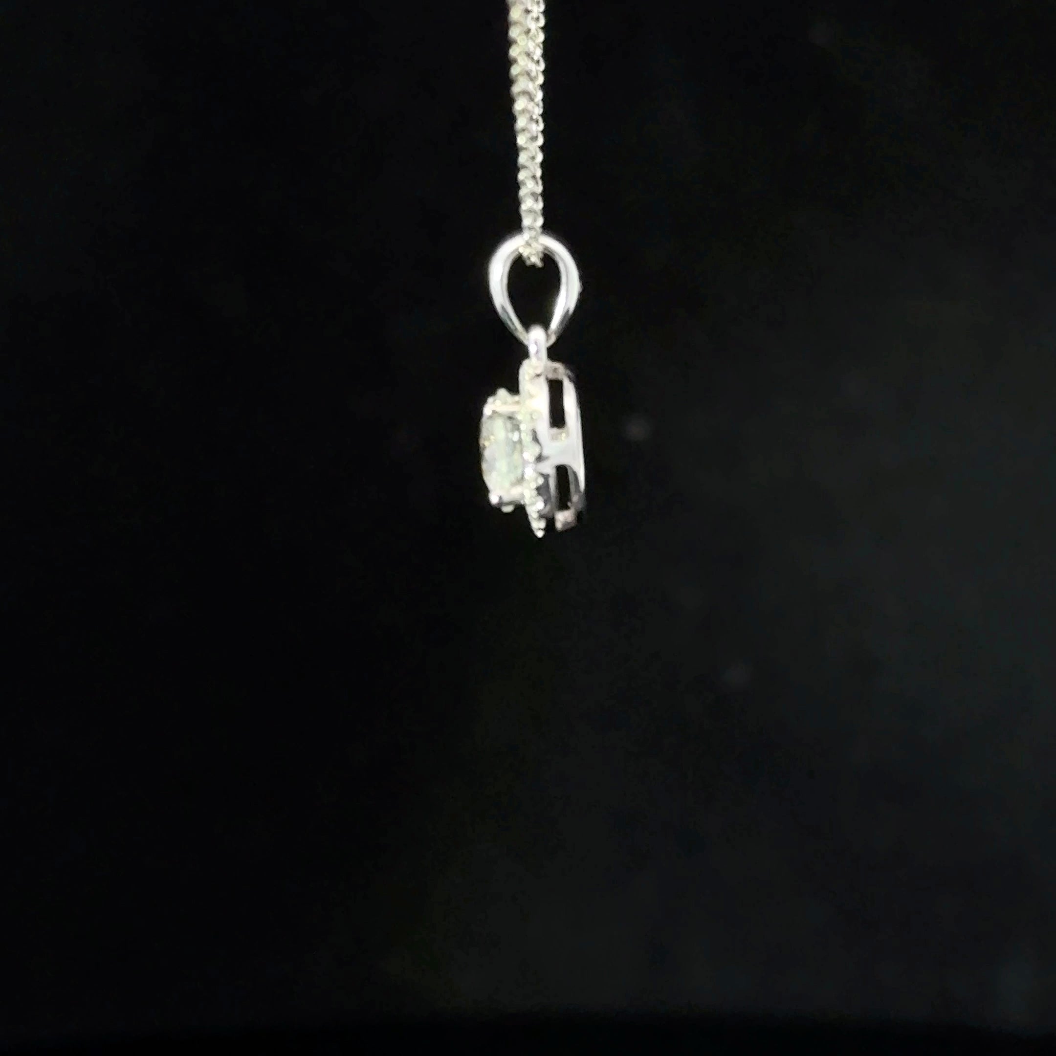 18ct White Gold Diamond Halo Necklace