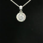 18ct White Gold Diamond Halo Necklace