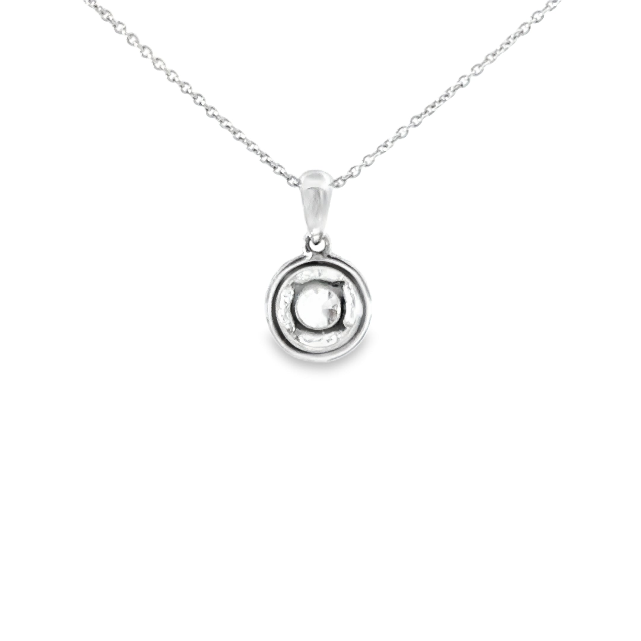 18ct White Gold Diamond Halo Necklace