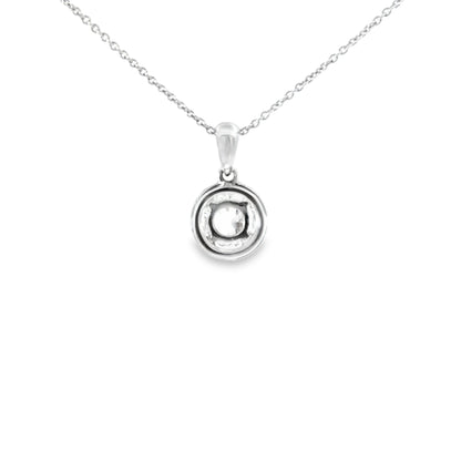 18ct White Gold Diamond Halo Necklace (Pre-Loved), Est. 0.50ct