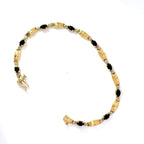 14ct Yellow Gold Sapphire & Diamond Bracelet, 7.5 inches