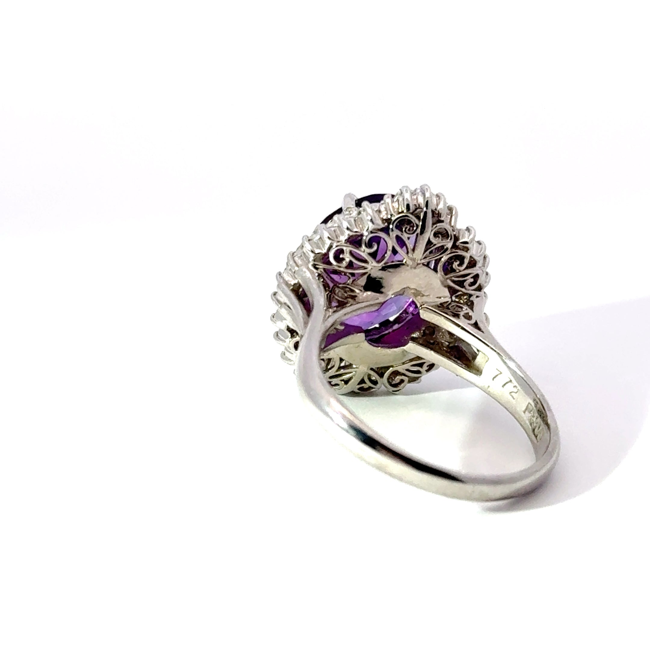 Platinum Amethyst & Diamond Ballerina Ring