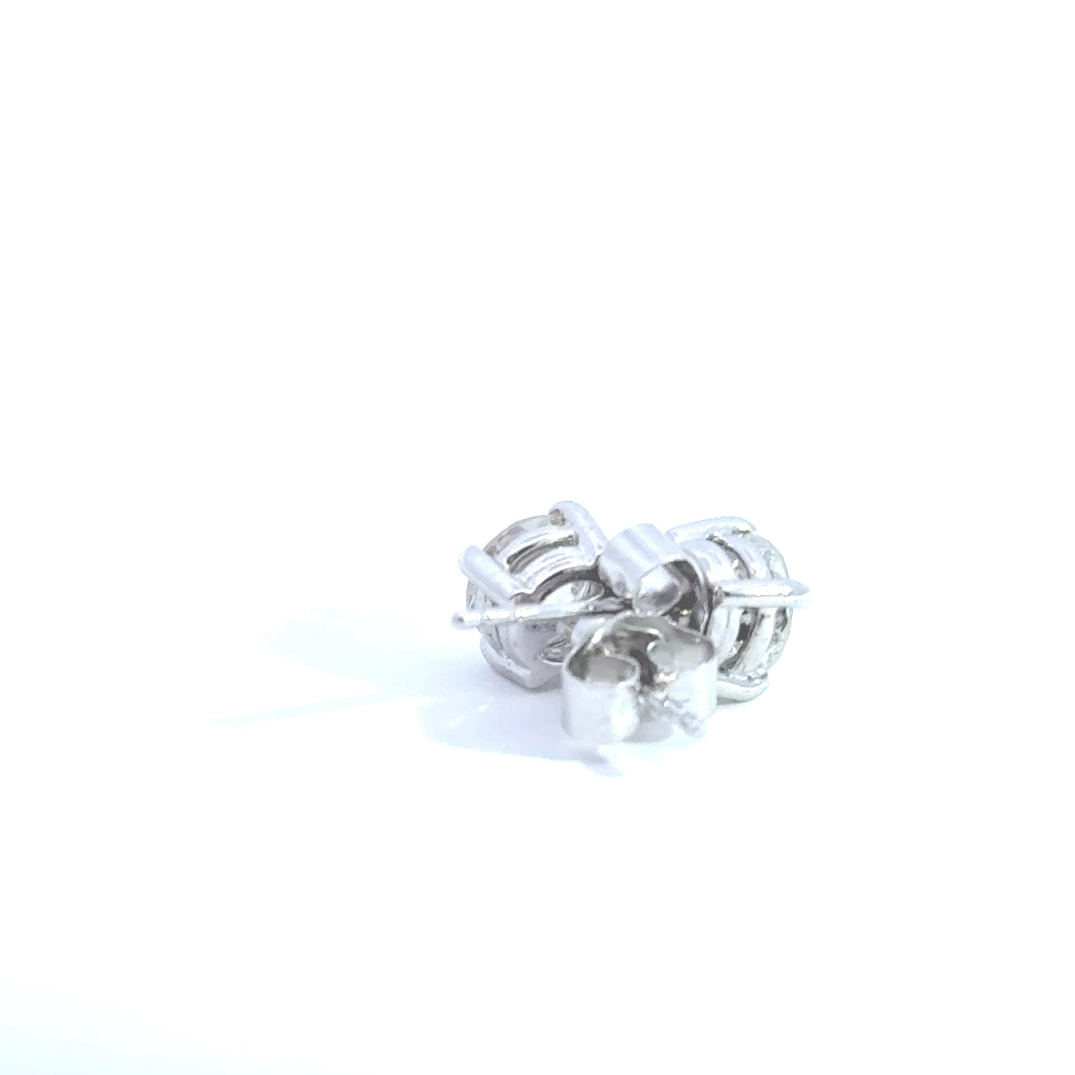 18ct White Gold Diamond Earrings in 4 Claw Setting