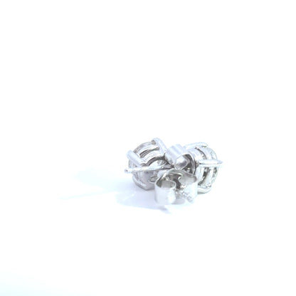 18ct White Gold Diamond Earrings in 4 Claw Setting (Pre-Loved), 1.91ct Total