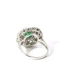 Platinum Emerald & Diamond Vintage Dress Ring