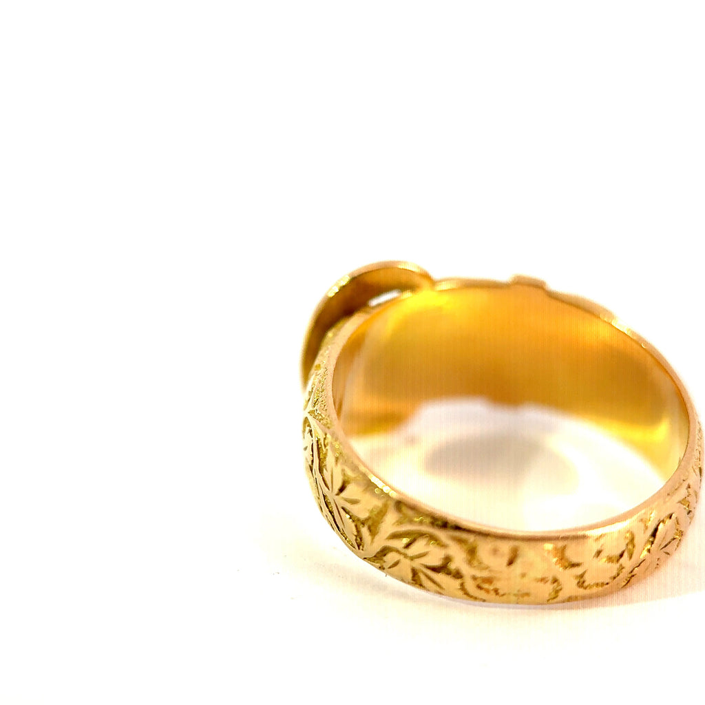 Antique Victorian 18ct Yellow Gold Buckle Ring, 1897/8