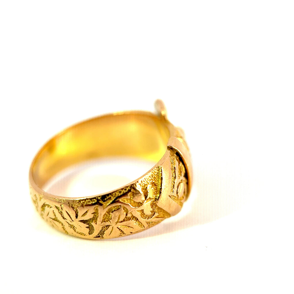Antique Victorian 18ct Yellow Gold Buckle Ring, 1897/8