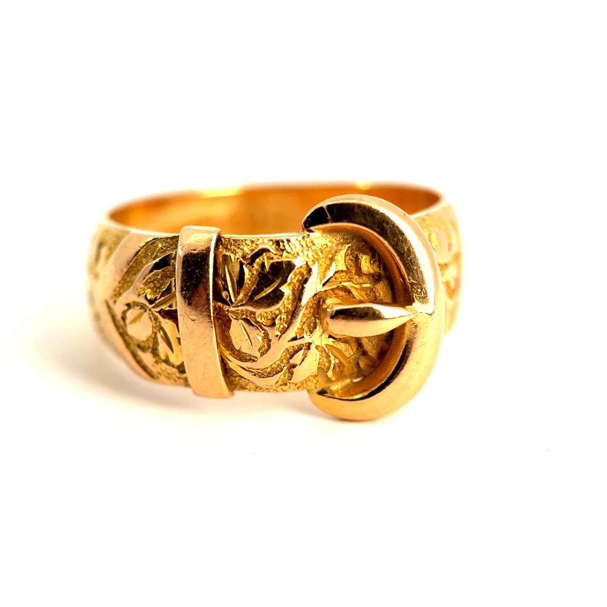 Antique Victorian 18ct Yellow Gold Buckle Ring, 1897/8