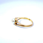 Antique Edwardian 18ct Gold Pearl Crossover Ring