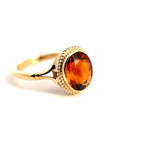 Vintage 9ct Yellow Gold Oval Citrine Ring, London 1977