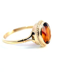 Vintage 9ct Yellow Gold Oval Citrine Ring, London 1977