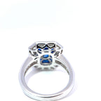 Hirsh ‘Gatsby’ 18ct White Gold Sapphire & Diamond Art-Deco Style Ring