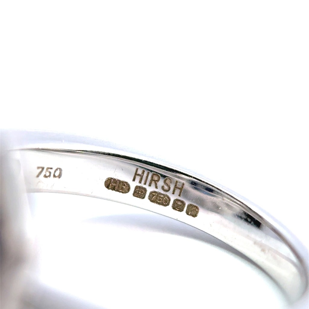 Hirsh ‘Gatsby’ 18ct White Gold Sapphire & Diamond Art-Deco Style Ring