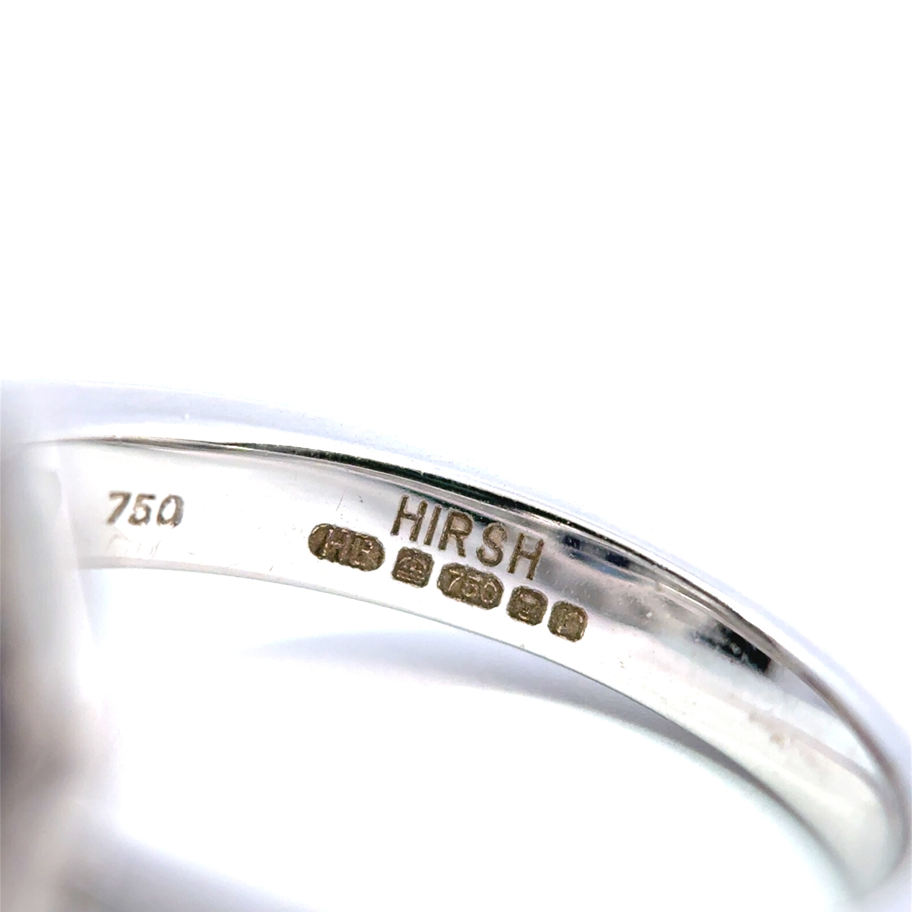 Hirsh ‘Gatsby’ 18ct White Gold Sapphire & Diamond Art-Deco Style Ring