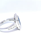 Hirsh ‘Gatsby’ 18ct White Gold Sapphire & Diamond Art-Deco Style Ring