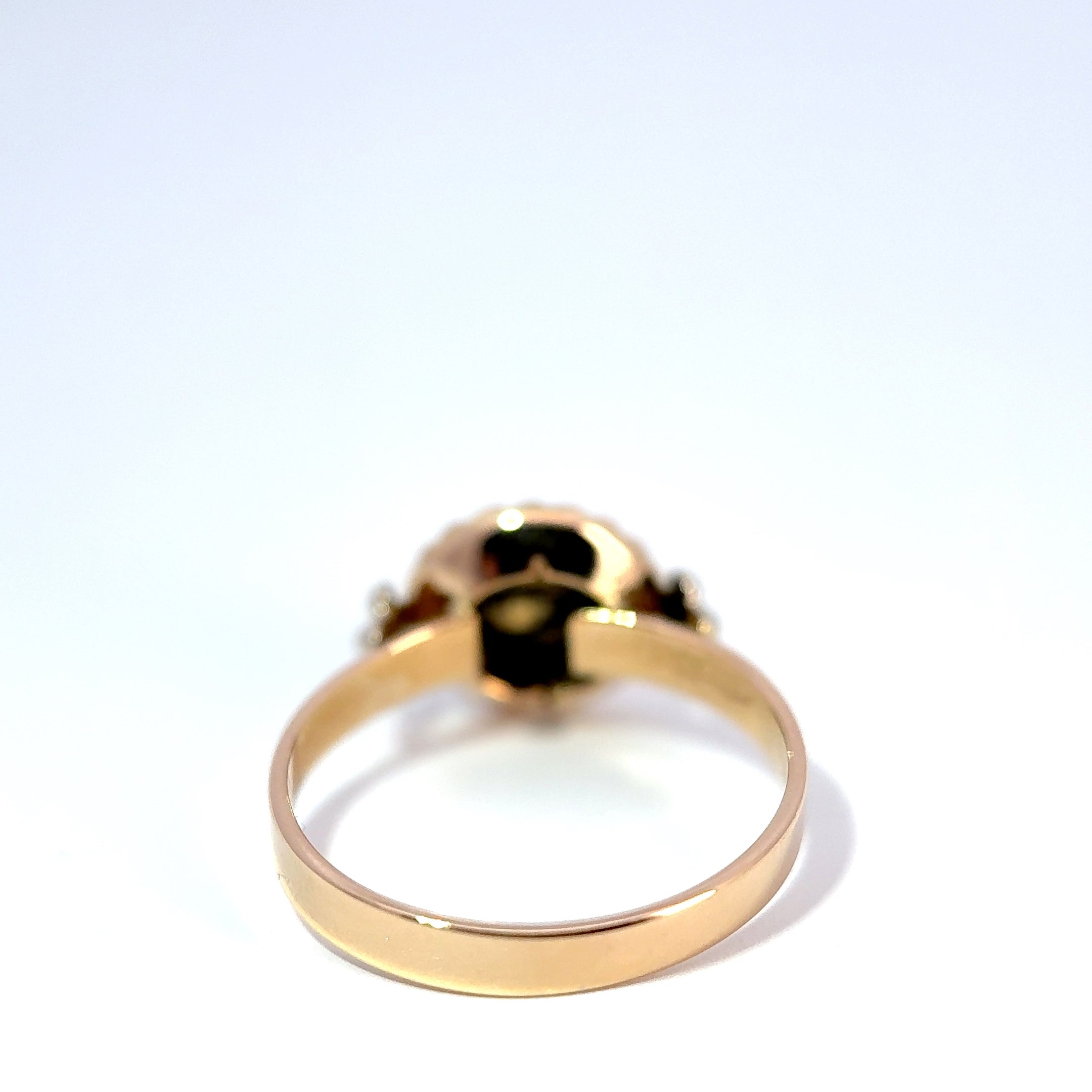 Mid Century 18ct Yellow Gold Cabochon Turquoise Sunburst Ring, Circa 1950s