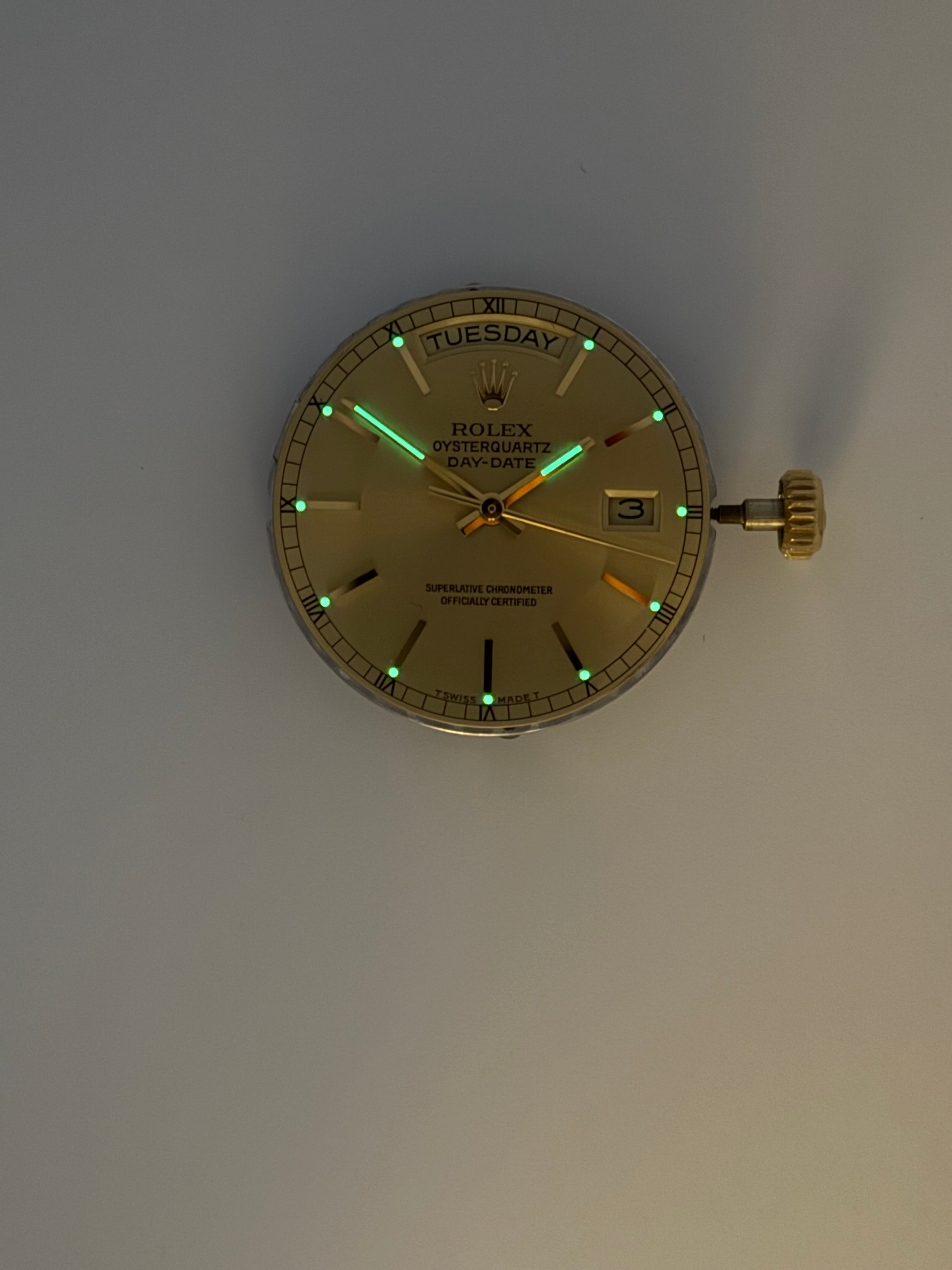 Vintage Rolex Day-Date Oyster Quartz Calibre 5055 Movement & Dial