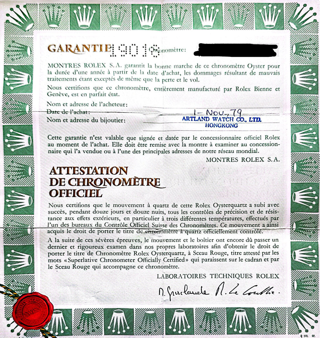 Vintage Rolex Day-Date Oyster Quartz Calibre 5055 Movement & Dial