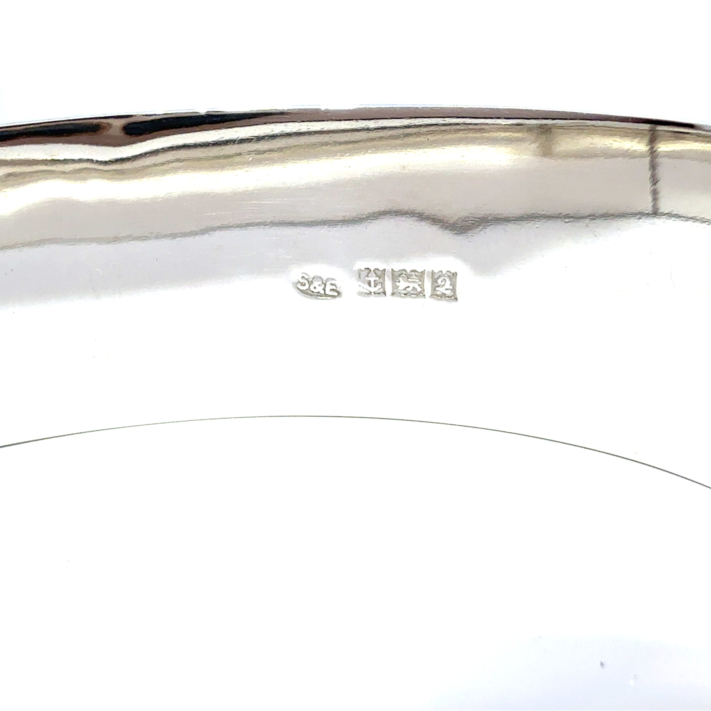 Vintage Silver Hinged Bangle with Floral Motif