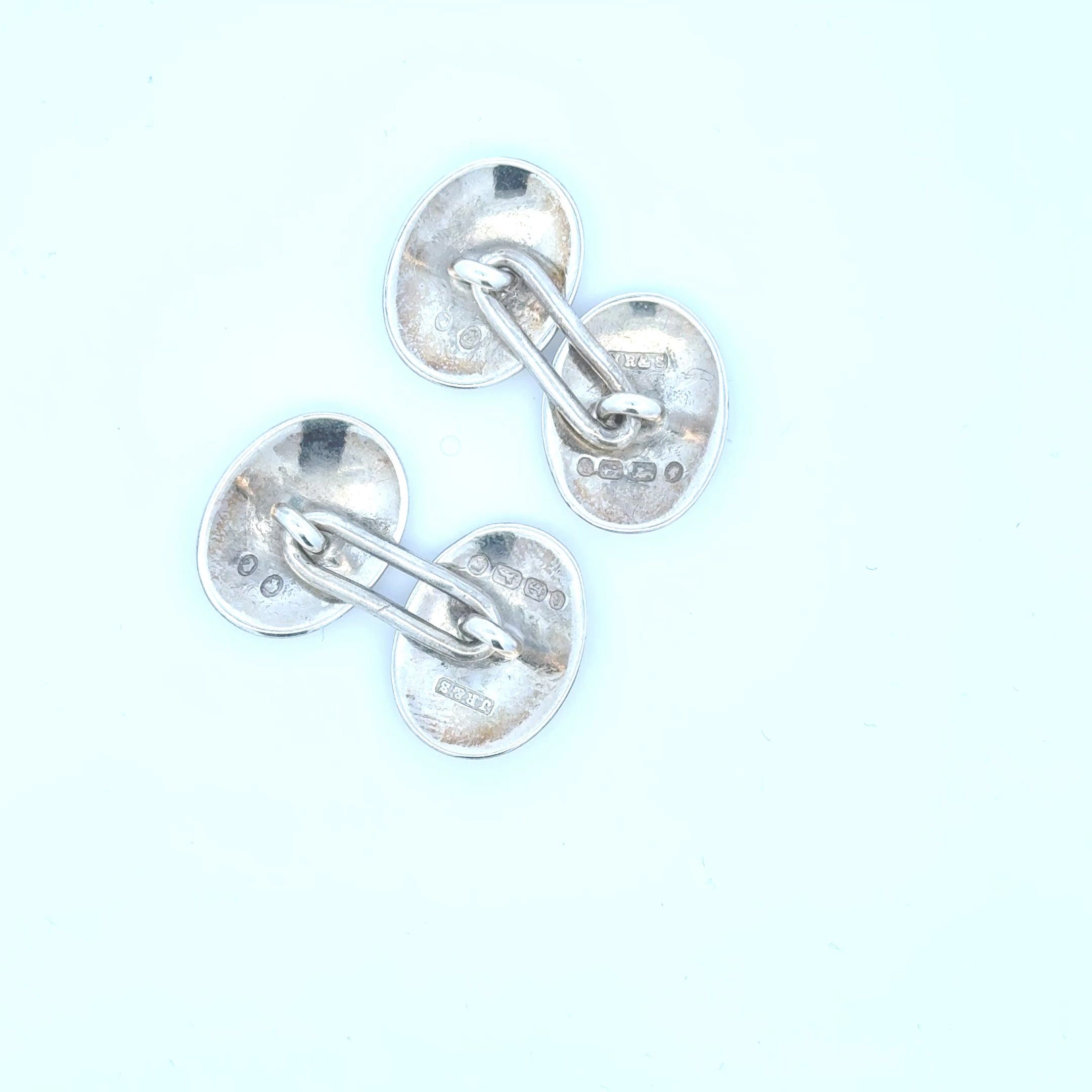 Victorian Sterling Silver Oval Cufflinks