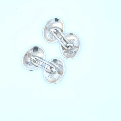 Victorian Sterling Silver Oval Cufflinks