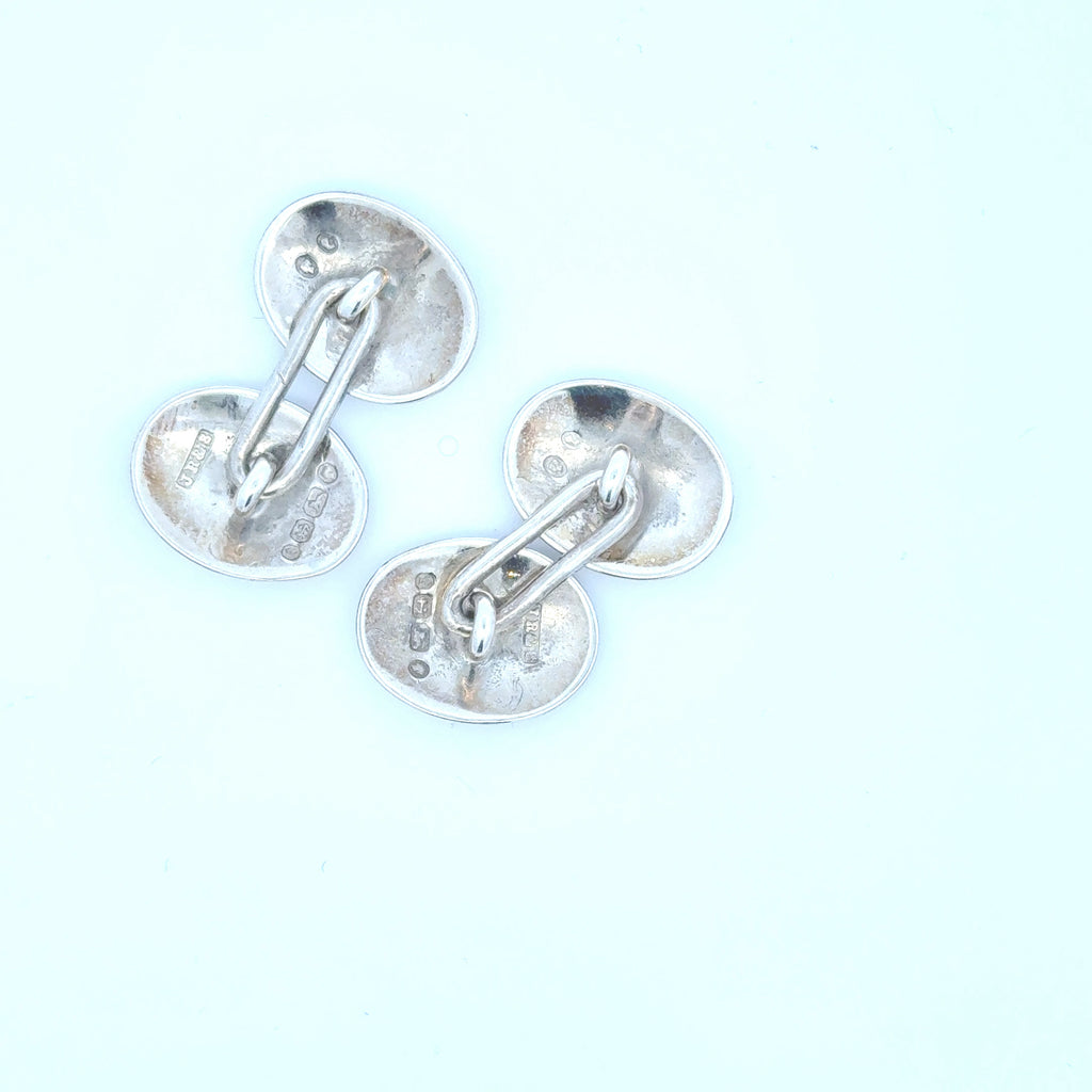 Victorian Sterling Silver Oval Cufflinks