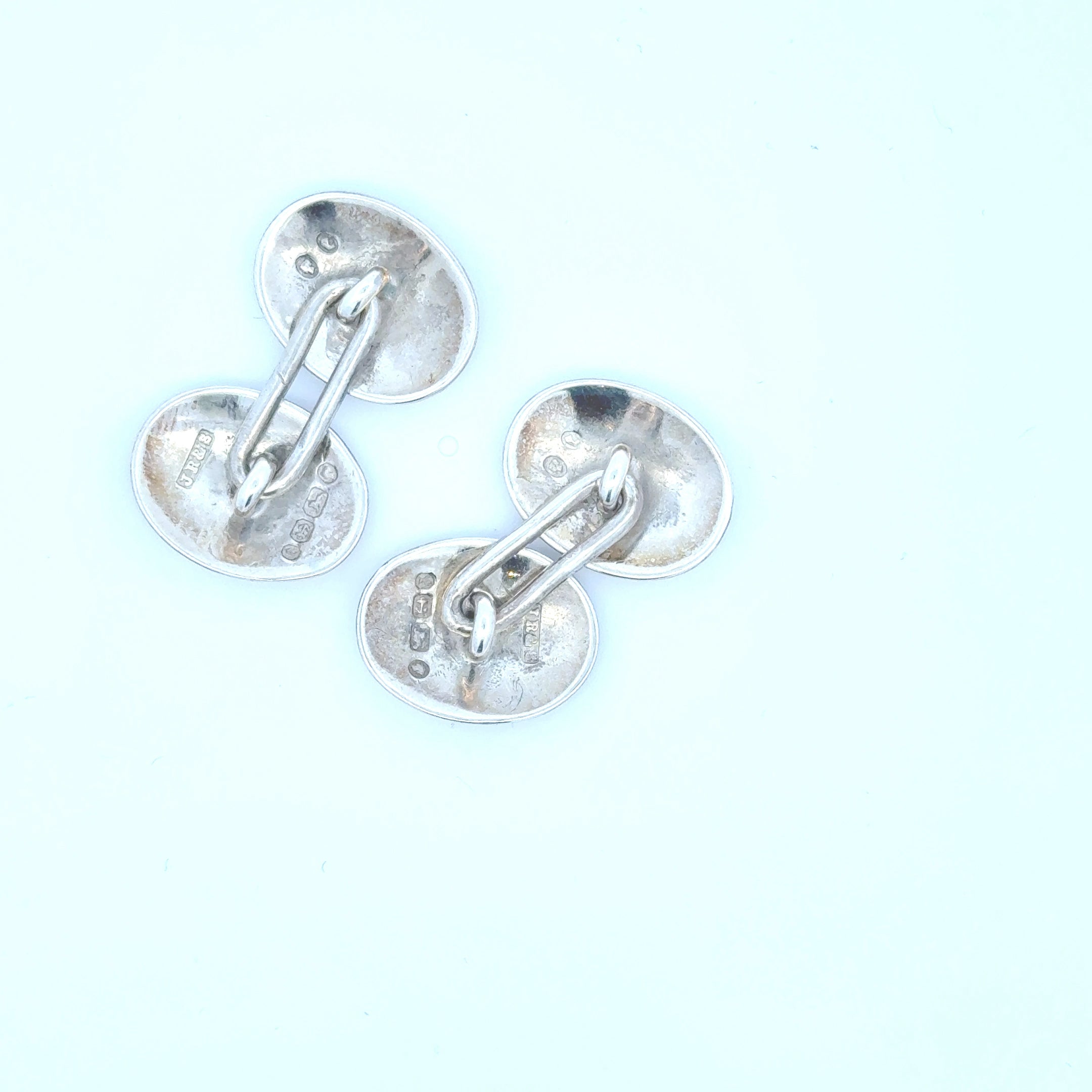 Victorian Sterling Silver Oval Cufflinks