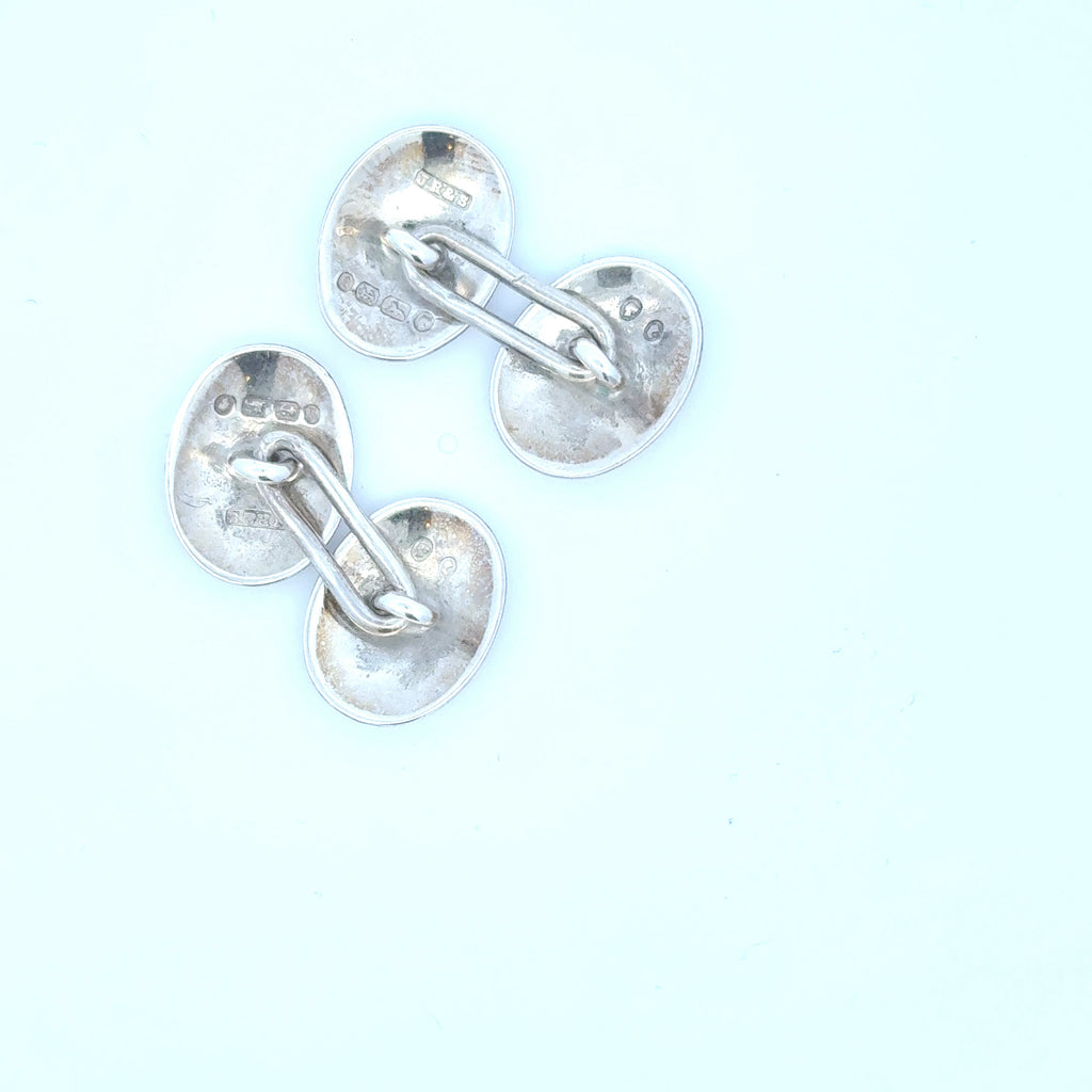 Victorian Sterling Silver Oval Cufflinks