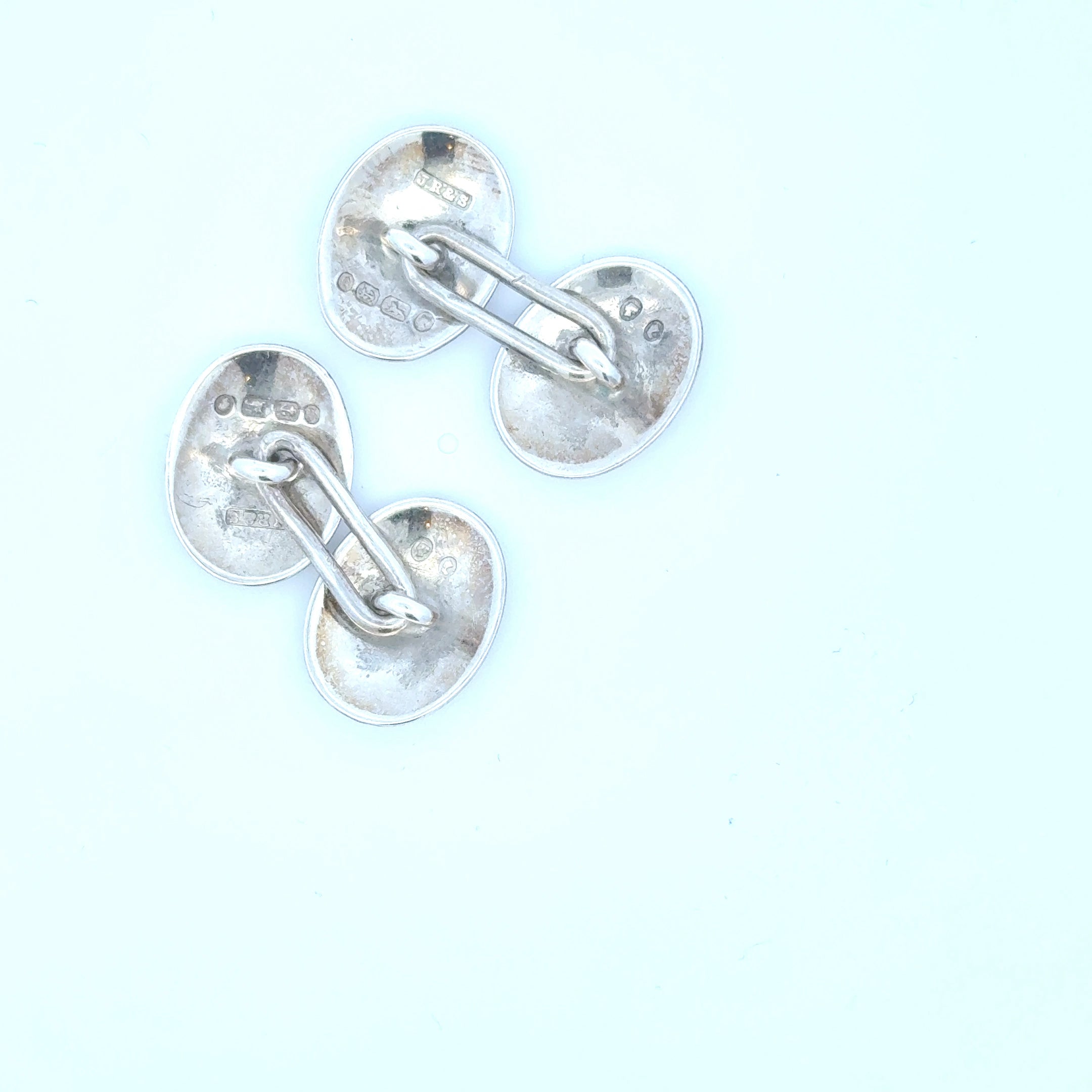 Victorian Sterling Silver Oval Cufflinks