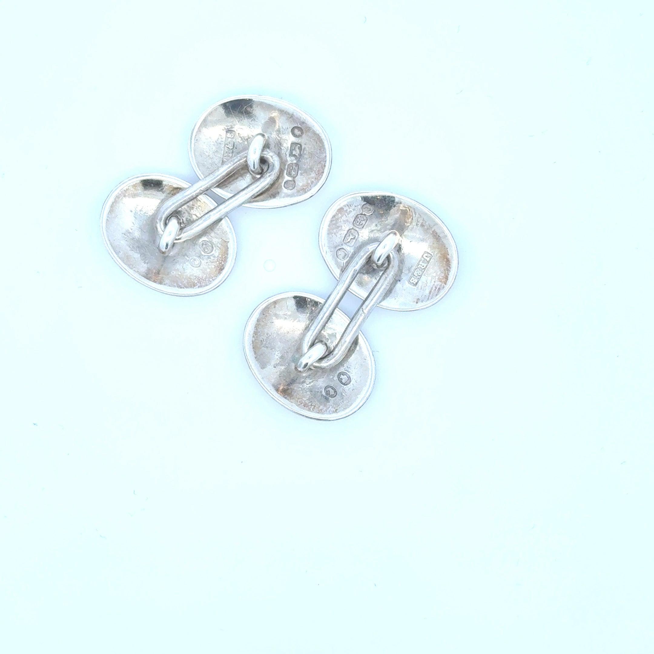 Victorian Sterling Silver Oval Cufflinks