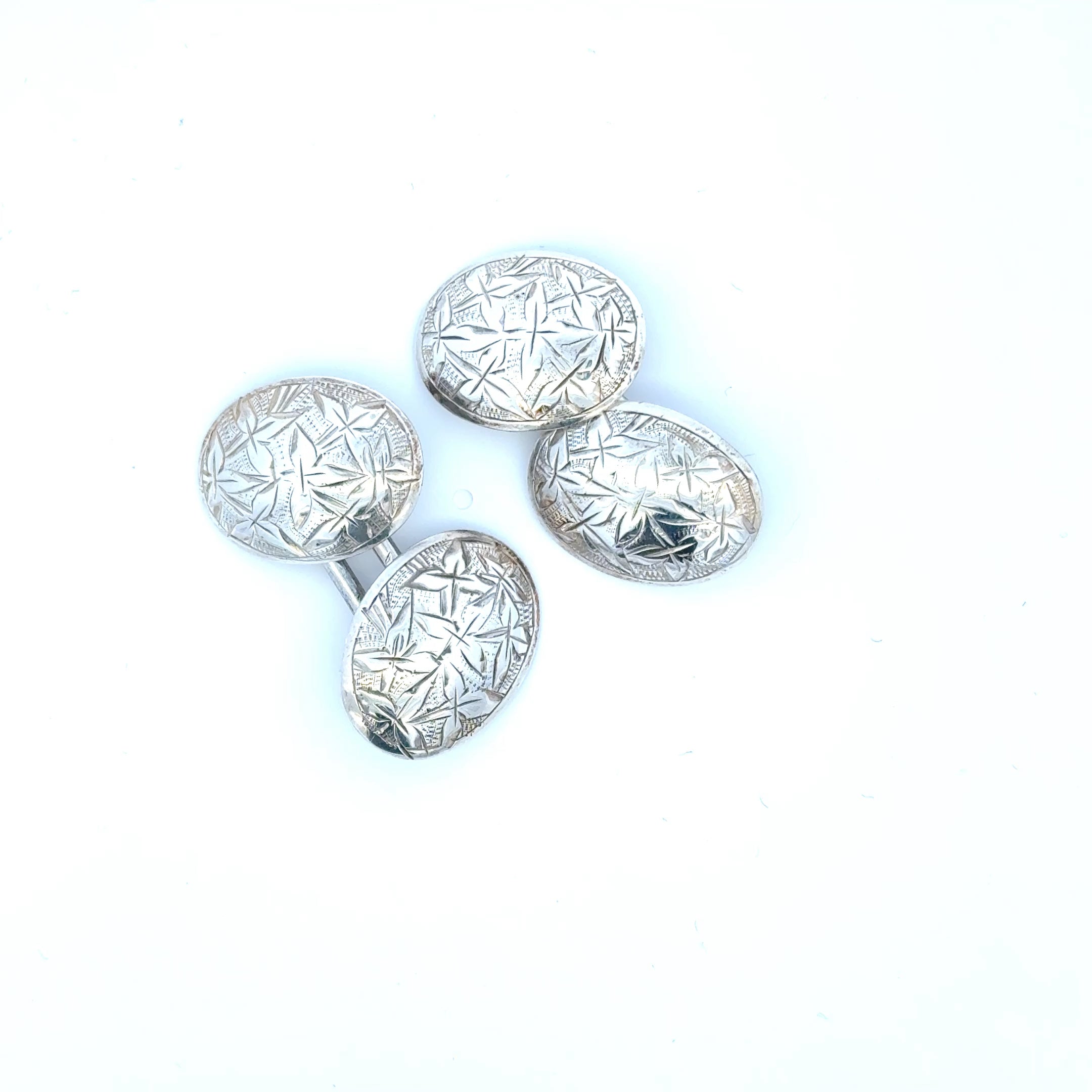 Victorian Sterling Silver Oval Cufflinks
