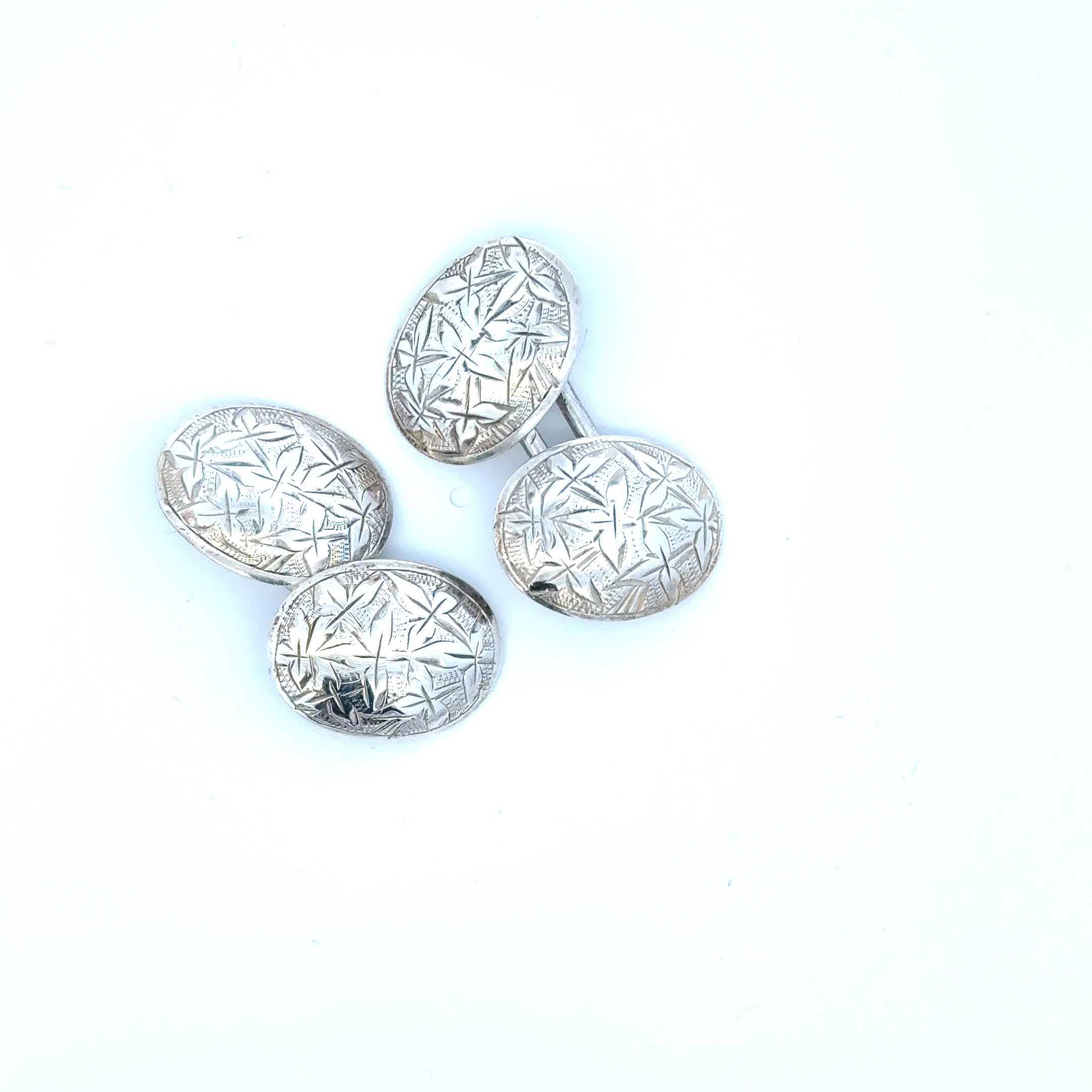 Victorian Sterling Silver Oval Cufflinks