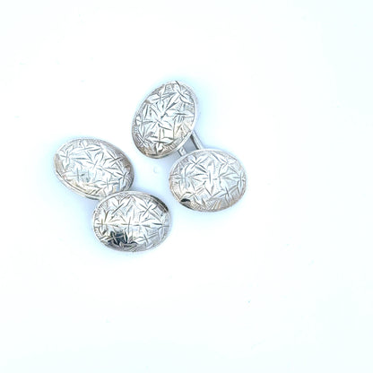 Victorian Sterling Silver Oval Cufflinks