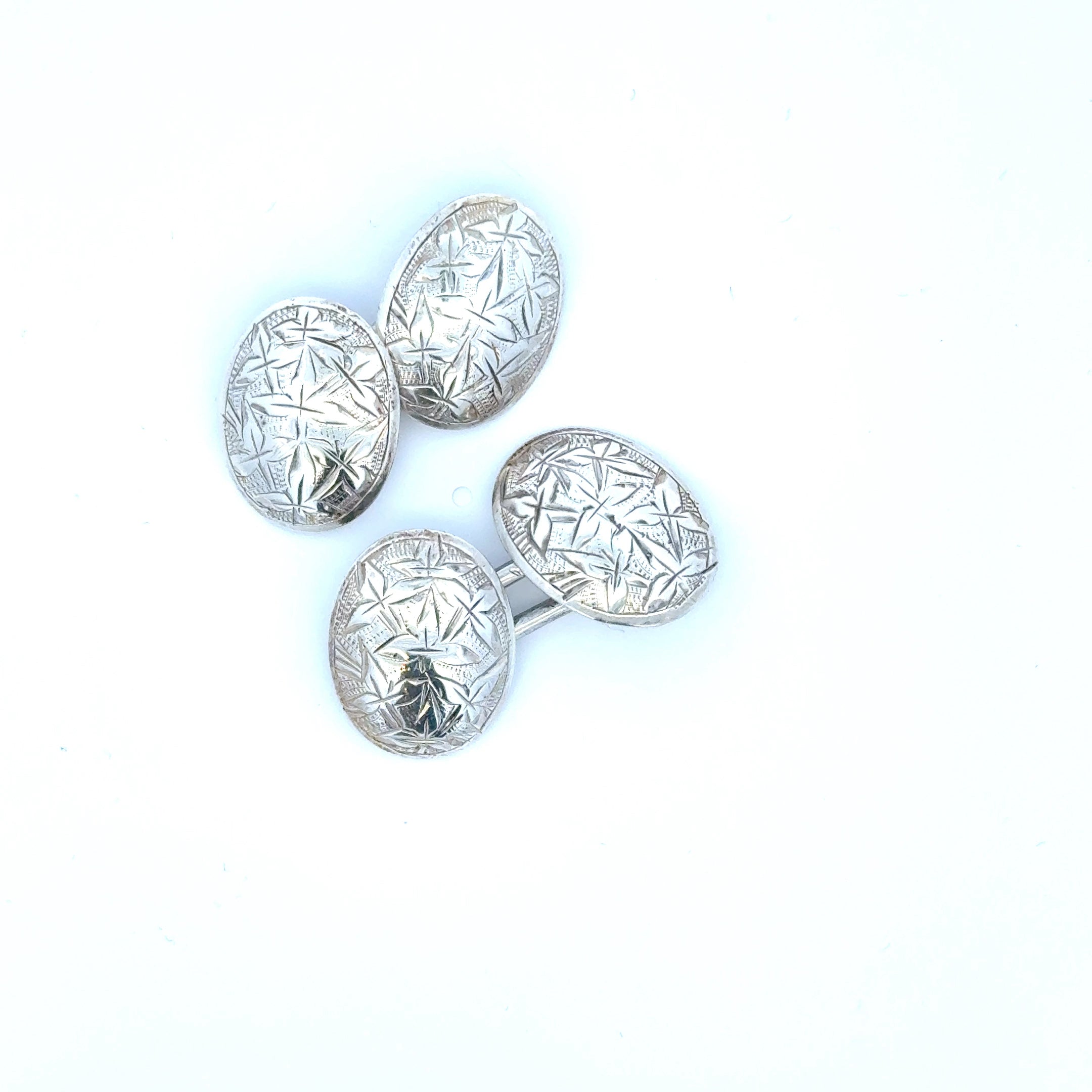 Victorian Sterling Silver Oval Cufflinks