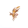 Vintage 9 Karat Gelbgold Perlen-Blumenstrauß-Brosche aus Kriegszeiten