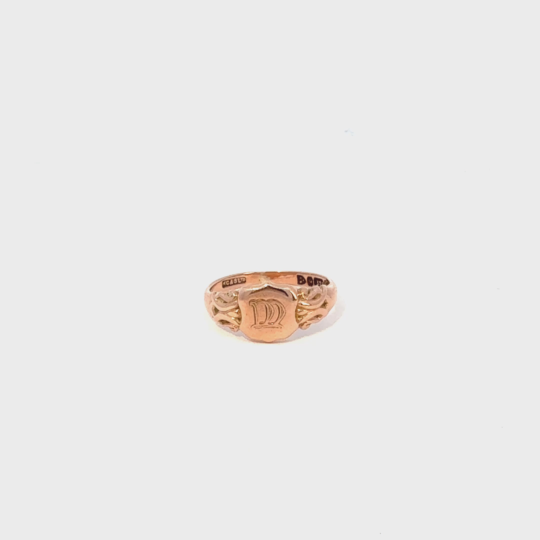 Antiker edwardianischer 9-Karat-Gelbgold-Schild-Siegelring