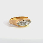 Vintage Diamond 4 Stone Ring Set in Yellow Gold & Platinum (Pre-Loved)
