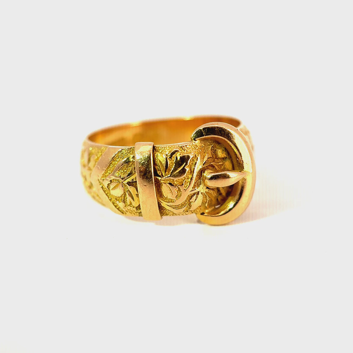 Antique Victorian 18ct Yellow Gold Buckle Ring, 1897/8