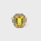 Vintage 18ct Yellow Gold Yellow Sapphire & Diamond Cluster Ring, circa 1990’s to early 2000’s