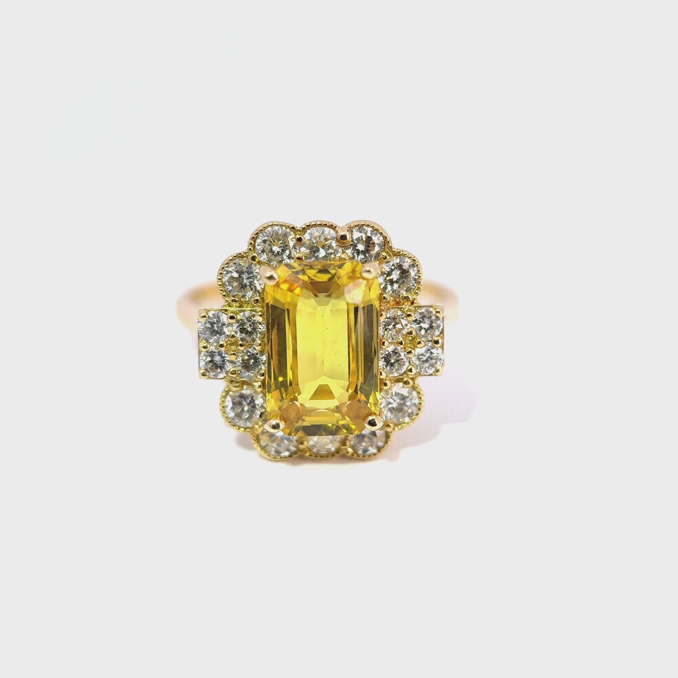 Vintage 18ct Yellow Gold Yellow Sapphire & Diamond Cluster Ring, circa 1990’s to early 2000’s