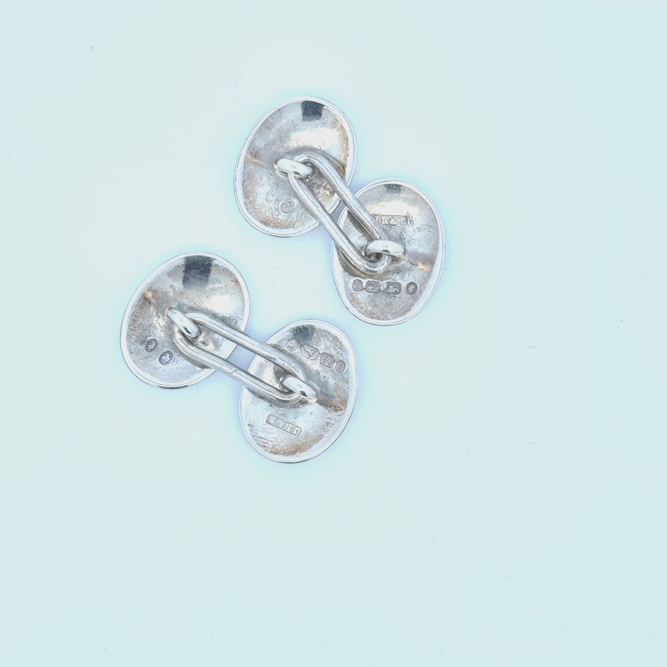 Victorian Sterling Silver Oval Cufflinks