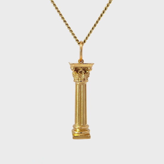 Gold Corinthian Column Pendant Video